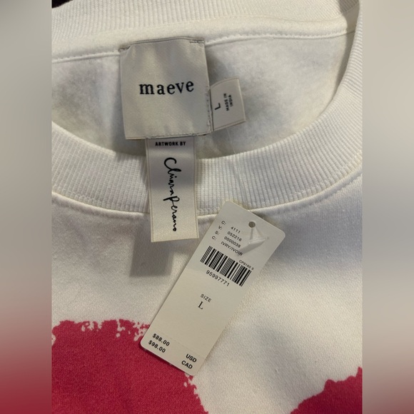 Maeve x Chiara Perano Pink Heart Sweatshirt for Anthroplogie - Picture 4 of 4